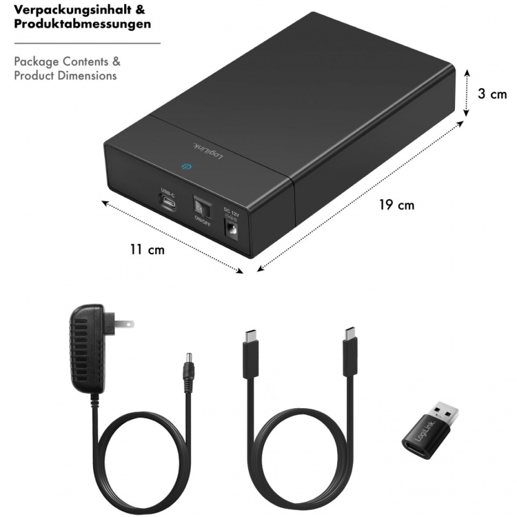 LogiLink Hårddiskkabinett 2,5