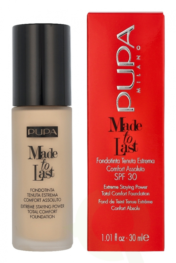 Pupa Milano Pupa Made To Last Total Comfort Foundation SPF10 30 ml #001 Light Ivory