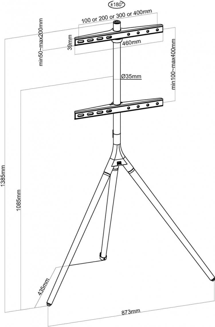 One for All WM7471 – Designstativ för 32–65-tums TV-apparater
