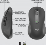 Logitech Signature M650 L LEFT – trådlös mus, svart