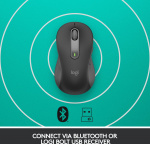 Logitech Signature M650 L LEFT – trådlös mus, svart