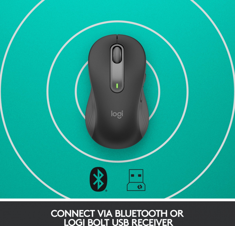 Logitech Signature M650 L LEFT – trådlös mus, svart
