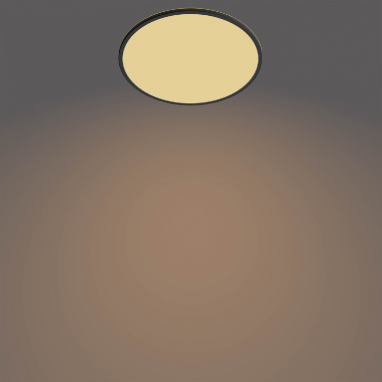 Philips Superslim CL550 taklampa, rund, svart, 1900 lm, 2700K