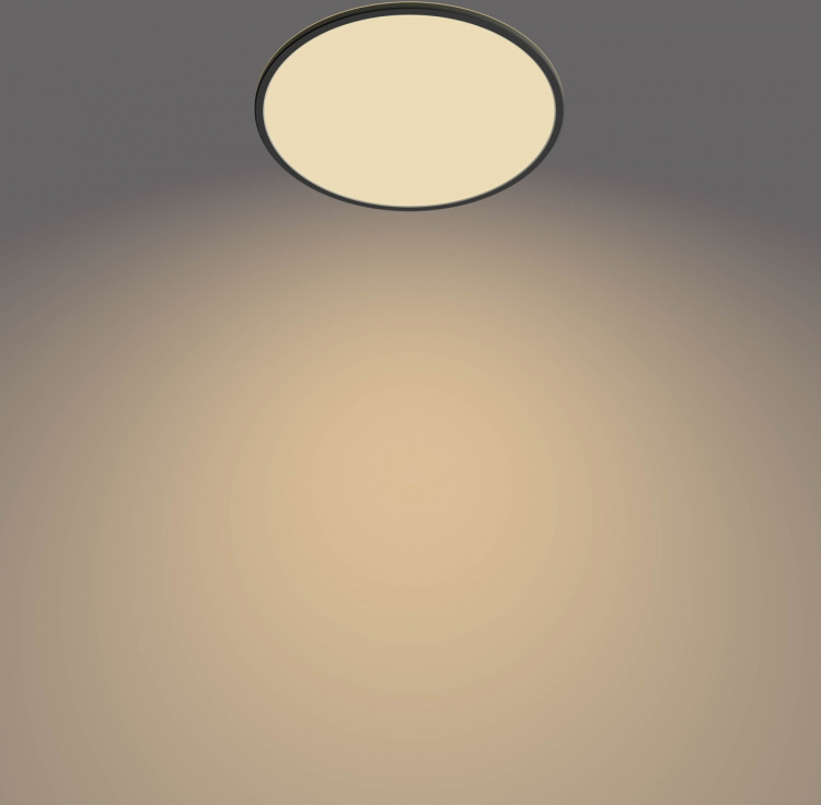 Philips Superslim CL550 taklampa, rund, svart, 1900 lm, 2700K