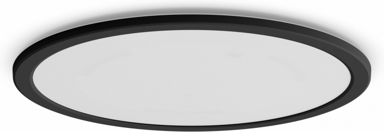 Philips Superslim CL550 taklampa, rund, svart, 1300 lm, 2700K