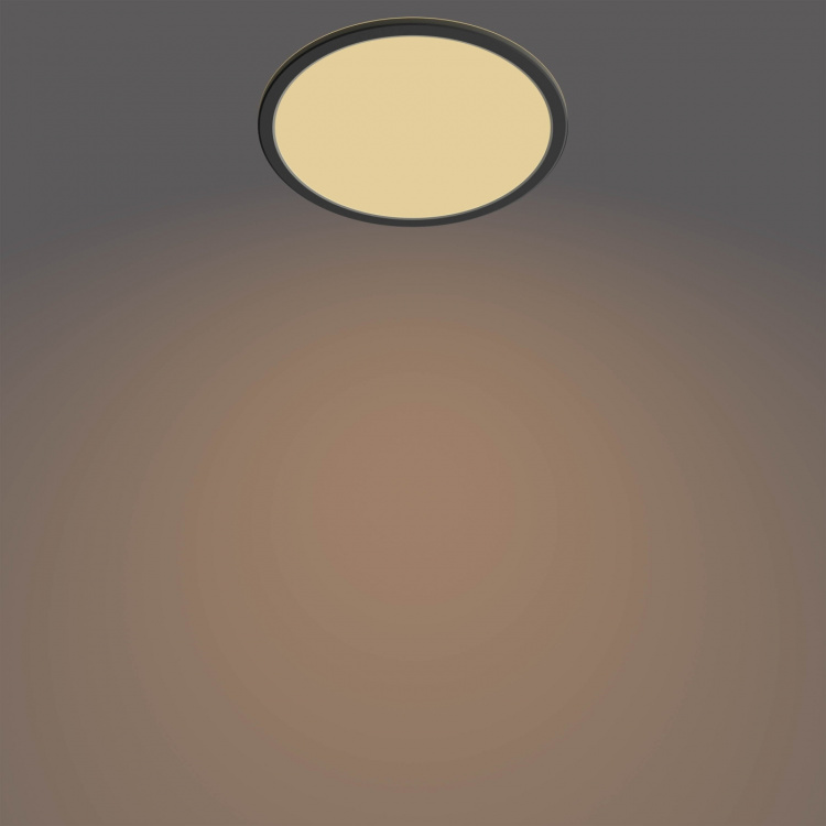 Philips Superslim CL550 taklampa, rund, svart, 1300 lm, 2700K