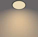 Philips Superslim CL550 taklampa, rund, svart, 1300 lm, 2700K