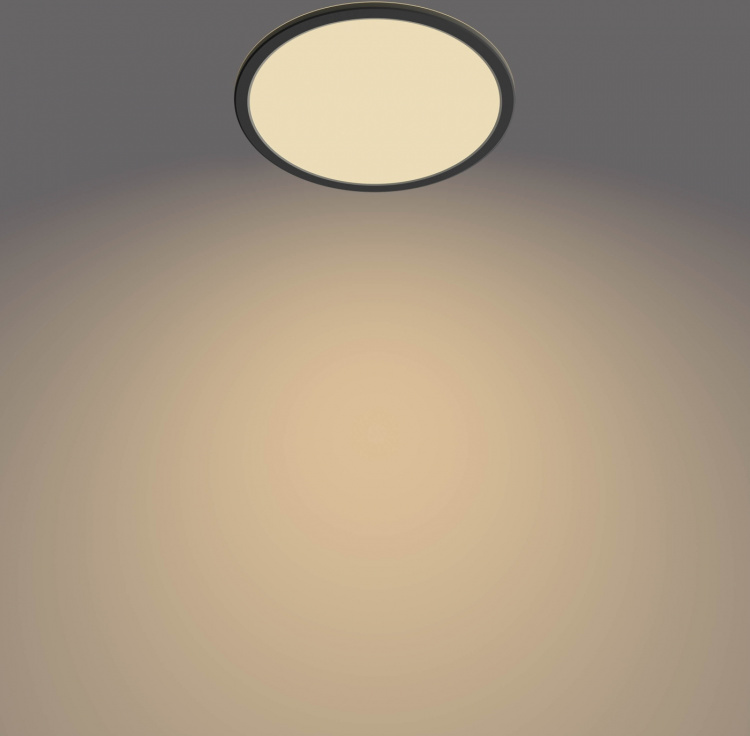 Philips Superslim CL550 taklampa, rund, svart, 1300 lm, 2700K