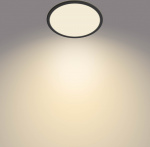 Philips Superslim CL550 taklampa, rund, svart, 1300 lm, 2700K