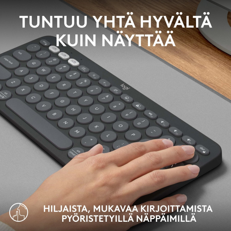 Logitech Pebble Keys 2 K380s-tangentbord, grått