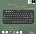 Logitech Pebble Keys 2 K380s-tangentbord, grått