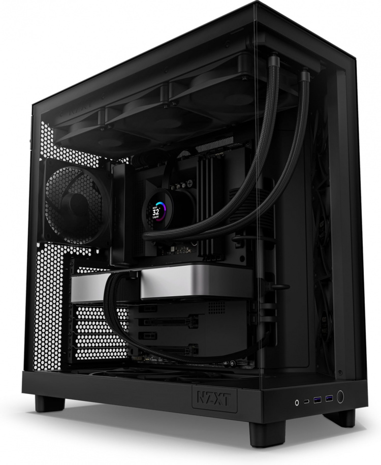 NZXT H6 Flow ATX-chassi med panoramafönster, svart I utformningen