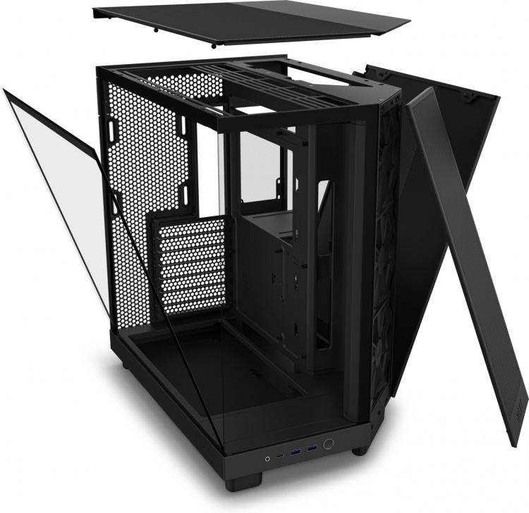 NZXT H6 Flow ATX-chassi med panoramafönster, svart I utformningen
