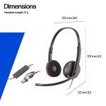 poly Blackwire 3320 stereomikrofon med headset, USB-C, Microsoft Teams-certifierad (8X220AA)
