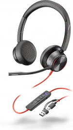 poly Blackwire 8225 – USB-C-stereohörlurar med mikrofon + USB-C-till-A-adapter, Microsoft Teams-certifierad (8X225AA)