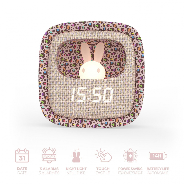 Mobility On Board Väckarklocka med Nattlampa Billy Clock Blue Leopard
