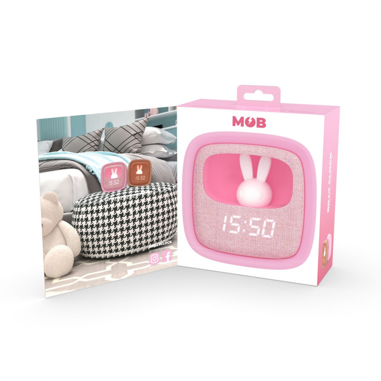 Mobility On Board Väckarklocka med Nattlampa Billy Clock Rosa Marshmallow