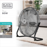 BLACK+DECKER Golvfläkt 60W Svart