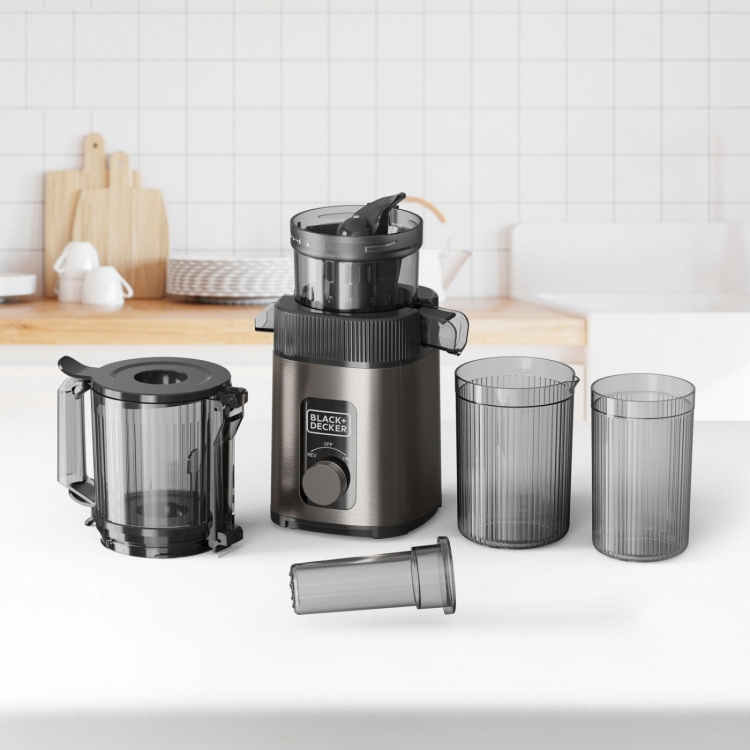 BLACK+DECKER Juicemaskin Slow Juicer 1400W Rostfritt Stål