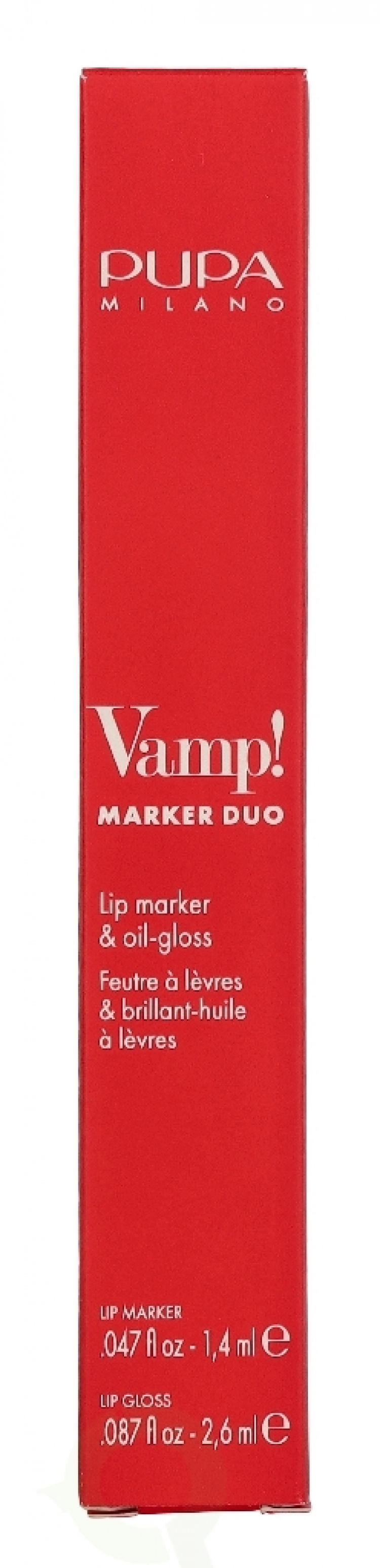 Pupa Milano Pupa Vamp! Marker Duo 4 ml #002 Frozen Rose / lip marker 1,4ml / lip gloss 2,6ml