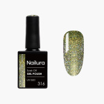 Nailura Gelpolish 316 – Glittrande gulgrön – 10 ml