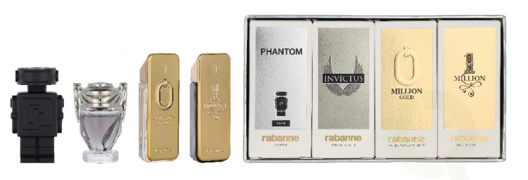 Paco Rabanne Miniatures Set 20 ml 1 Million Edt Spray 5ml/1 Million Elixir Parfum 5ml/Invictus Edt Spra 5ml/Phantom Edt Spra 5ml