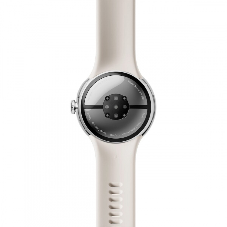 Google Pixel Watch 3 WiFi-smartklocka, 41 mm, Porcelain / Polished Silver