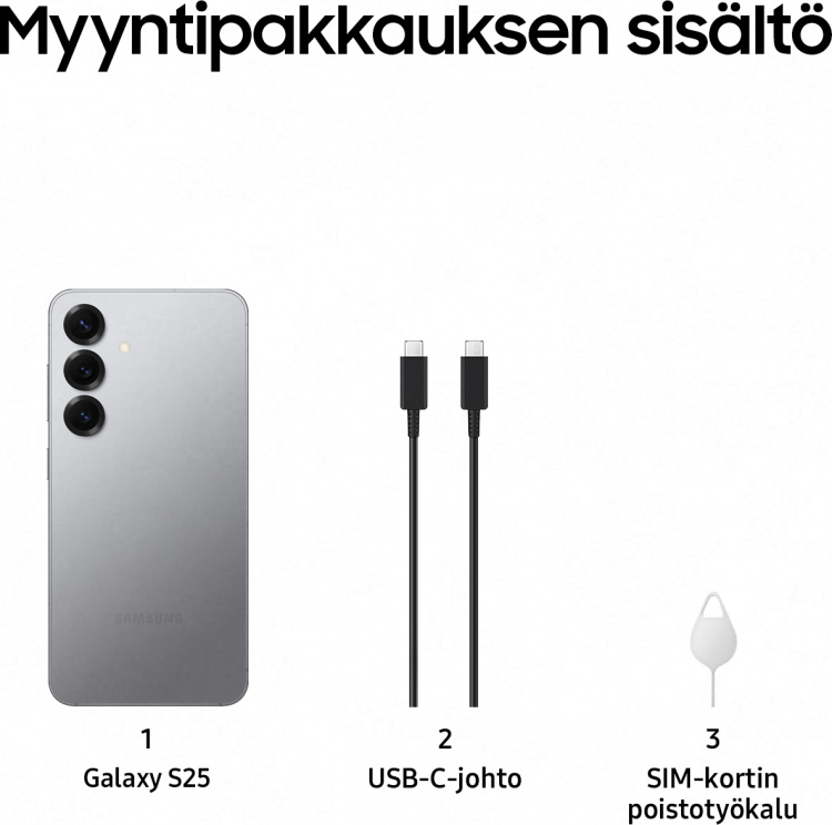 Samsung Galaxy S25 5G-telefon, 256/12 GB, Silver Shadow