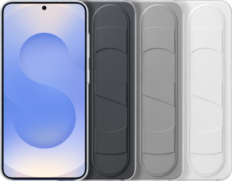 Samsung Galaxy S25 Standing Grip-skal, grå/mint