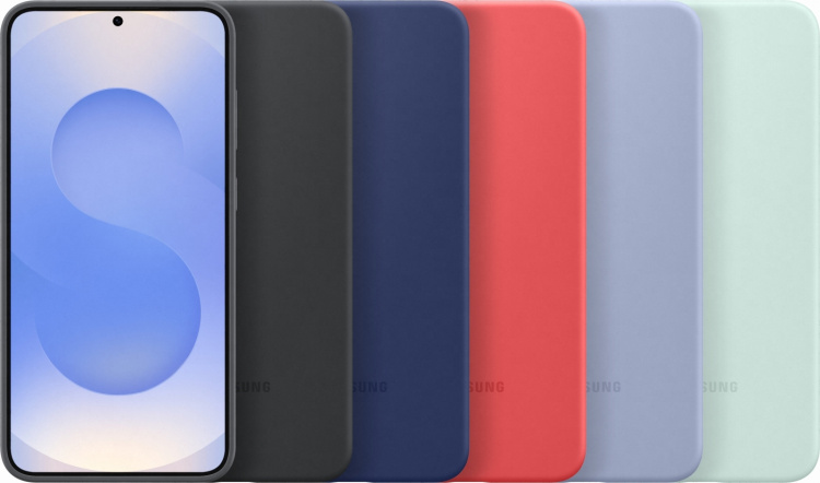 Samsung Galaxy S25+ silikonskydd, röd