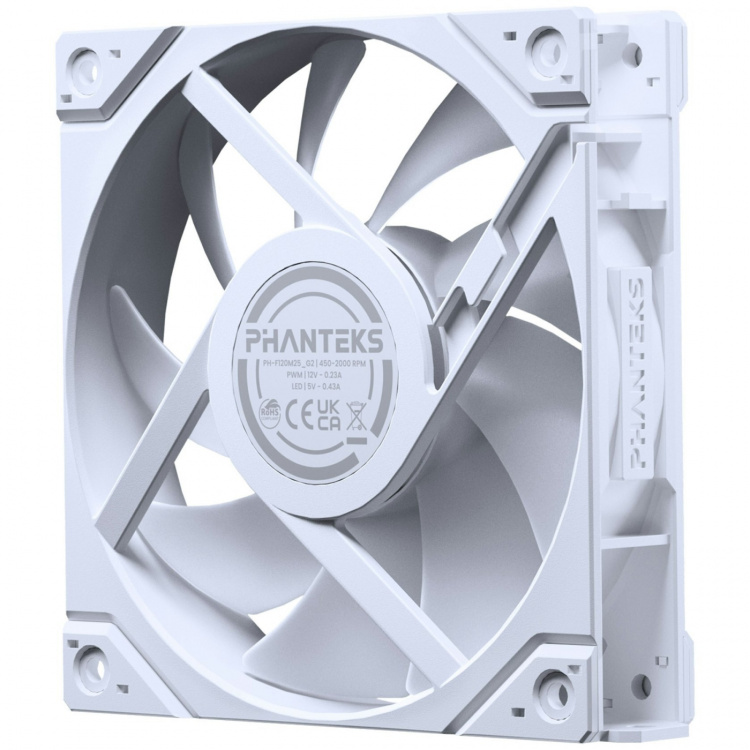 Phanteks M25 Gen2 120 mm PWM DRGB Reverse-fläkt, vit
