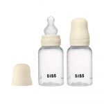 BIBS Rund silikonflaska, 2-pack – Elfenben – 150 ml