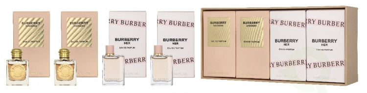 Burberry Ladies Miniatures Set 20 ml 2x5ml - Edp Spray - 2x Her/2x Goddess