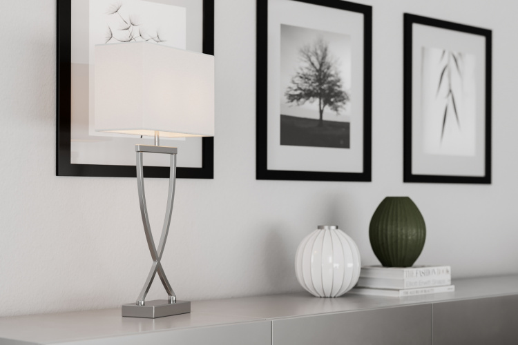 By Rydéns Bordslampa Omega 52 cm krom/vit 2820430-5000 By Rydéns