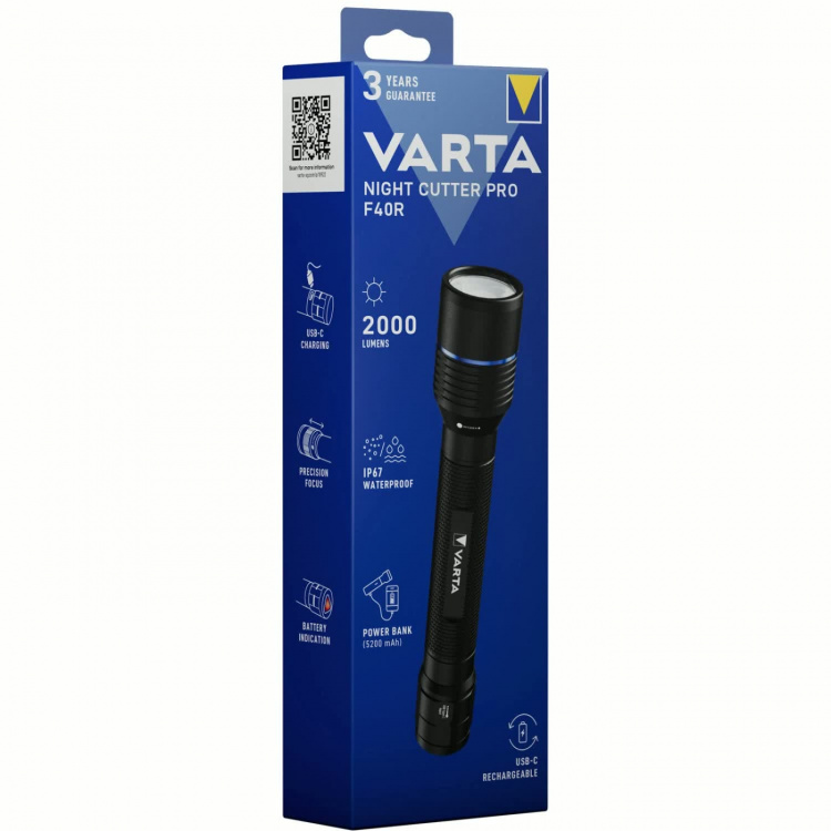 Varta Ficklampa 2000lm IP67 Night Cutter Pro F40R