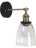 PR Home Vägglampa Kappa Svart/mäss Klar 14cm PR Home