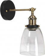 PR Home Vägglampa Kappa Svart/mäss Klar 14cm PR Home