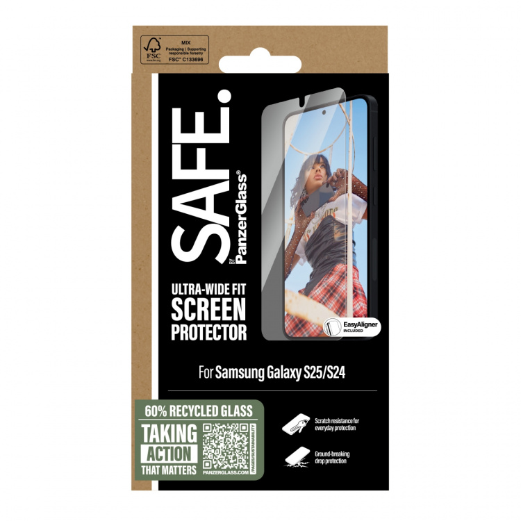 PanzerGlass Skärmskydd Safe Samsung Galaxy S25 Ultra-wide fit w. aligner Panzerglass