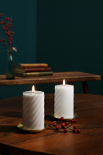 Star Trading Blockljus Flamme Swirl 064-26 grå Star Trading