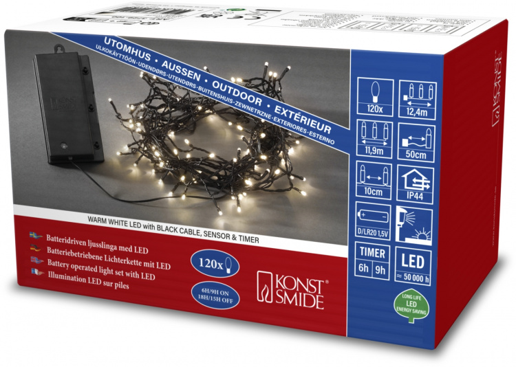 Konstsmide Ljusslinga 120 varmvita LED